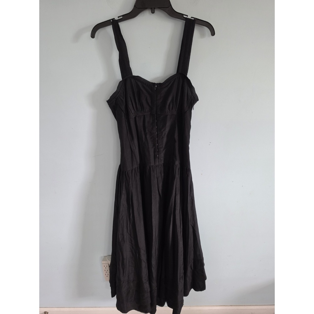 Ulla Johnson Faye Silk-Blend Voile Whimsigoth Quiet Luxury Midi Dress Black Sz 6